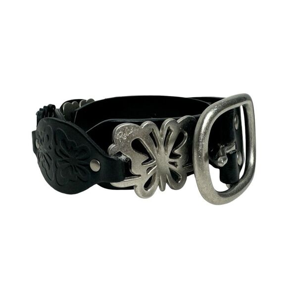 Vintage Relic embossed leather butterfly cutout metal belt size large - Picture 1 of 9